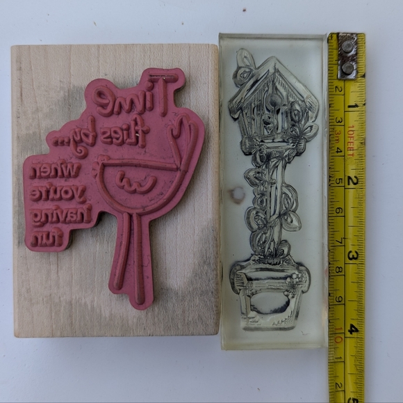 Wooden Bird Rubber Stamps with Birdhouse Design - Picture 3 of 5